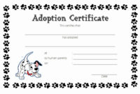 Fantastic Cat Adoption Certificate Templates