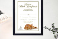 Fantastic Cat Birth Certificate Free Printable