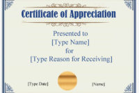 Fantastic Certificate Of Appreciation Template Word