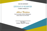 Fantastic Certificate Of Recognition Template Word