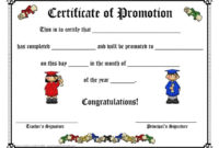 Fantastic Certificate Of School Promotion 7 Template Ideas