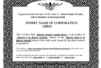 Fantastic Corporate Share Certificate Template