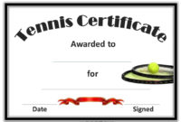 Fantastic Editable Tennis Certificates