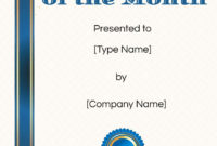 Fantastic Employee Of The Month Certificate Template