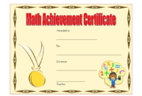 Fantastic Math Achievement Certificate Printable