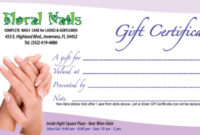 Fantastic Nail Gift Certificate Template Free