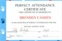 Fantastic Perfect Attendance Certificate Template Free