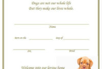 Fantastic Pet Birth Certificate Template 24 Choices
