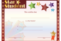 Fantastic Star Student Certificate Template