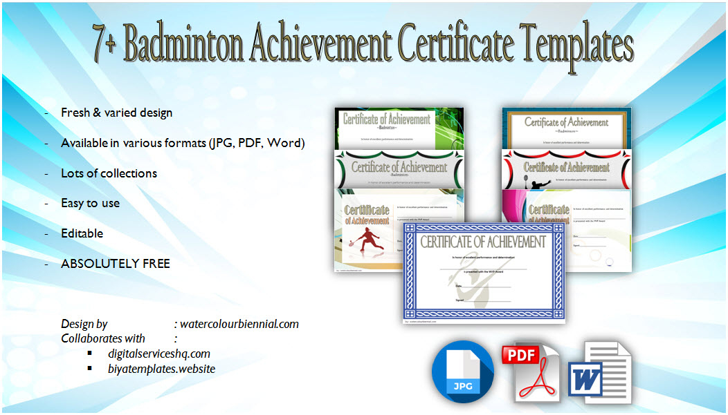 Fantastic Tennis Tournament Certificate Templates