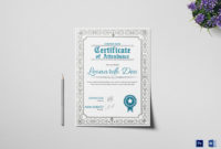 Fascinating Attendance Certificate Template Word