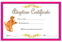 Fascinating Cat Adoption Certificate Templates