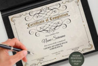 Fascinating Completion Certificate Editable