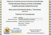 Fascinating Continuing Education Certificate Template