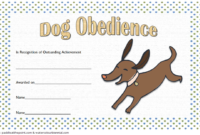Fascinating Dog Training Certificate Template