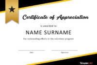 Fascinating Free Certificate Of Appreciation Template Downloads