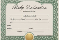 Fascinating Free Printable Baby Dedication Certificate Templates
