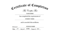 Fascinating Free Training Completion Certificate Templates