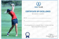 Fascinating Golf Certificate Template Free