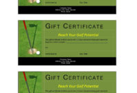 Fascinating Golf Gift Certificate Template