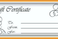 Fascinating Massage Gift Certificate Template Free Download