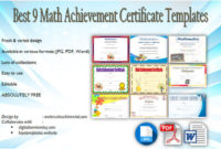 Fascinating Math Achievement Certificate Templates