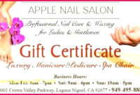Fascinating Nail Gift Certificate Template Free