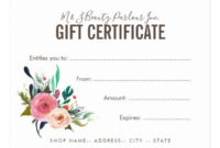 Fascinating Nail Salon Gift Certificate Template