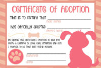 Fascinating Pet Adoption Certificate Template