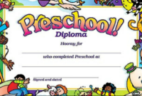 Fascinating Pre K Diploma Certificate Editable Templates