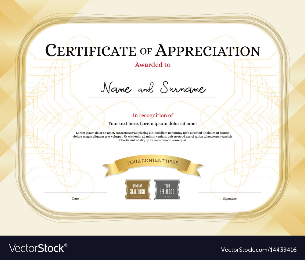 Fascinating Recognition Of Service Certificate Template