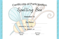 Fascinating Spelling Bee Award Certificate Template