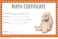 Fascinating Stuffed Animal Birth Certificate