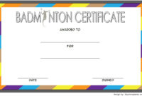 Free Badminton Certificate Template