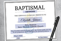 Free Baptism Certificate Template Word Free