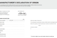 Free Certificate Of Manufacture Template