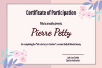 Free Certificate Of Participation Template Doc