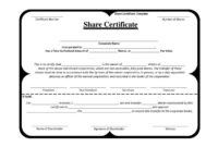 Free Corporate Share Certificate Template