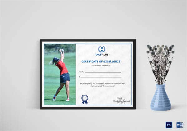 Free Golf Certificate Template Free