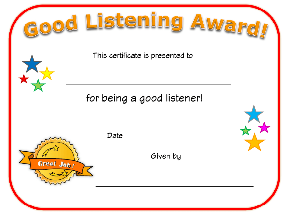 Free Good Behaviour Certificate Template 7 Kids Awards