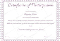 Free Participation Certificate Templates Free Printable