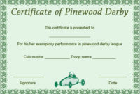 Free Pinewood Derby Certificate Template