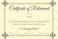 Free Retirement Certificate Template