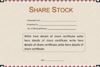 Free Share Certificate Template Pdf