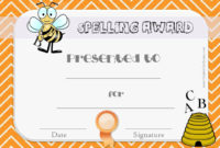 Free Spelling Bee Award Certificate Template