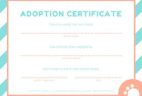 Free Stuffed Animal Adoption Certificate Template Free