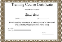 Free Training Certificate Template Word Format
