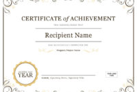 Free Word Certificate Of Achievement Template