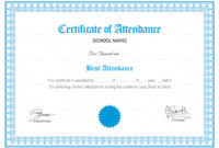 Fresh Attendance Certificate Template Word