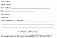 Fresh Baby Death Certificate Template